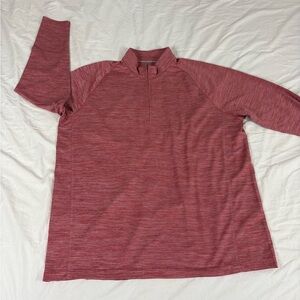 Tommy Bahama Mens Red 3/4 Zipper Long Sleeve Polyester Light Sweatshirt 2XLT